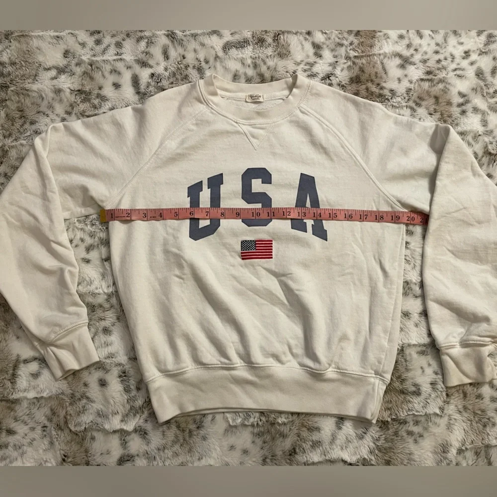 John Galt White USA 90s Y2K Embroidered Pullover Crewneck Sweatshirt - Picture 4 of 6